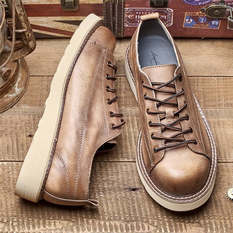 Fashion Hot Sale Rubber Sole Printing Men's Casual Lace Up Shoes Roman Boots