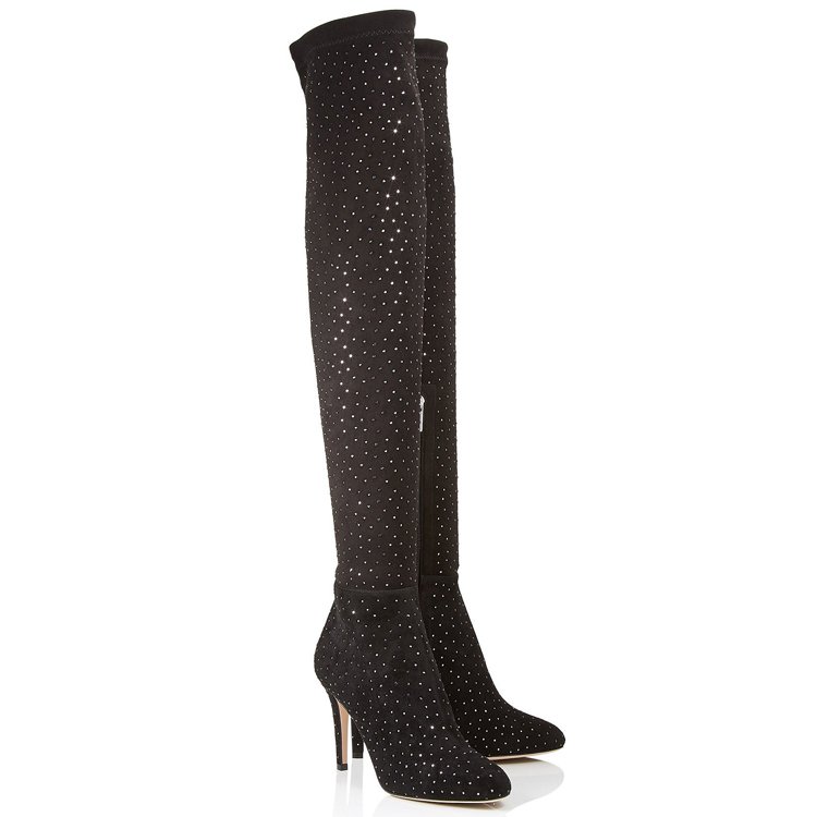 Custom Logo Fashion Hot Sale Leather Stiletto Heels Women Over Knee High heel Boots
