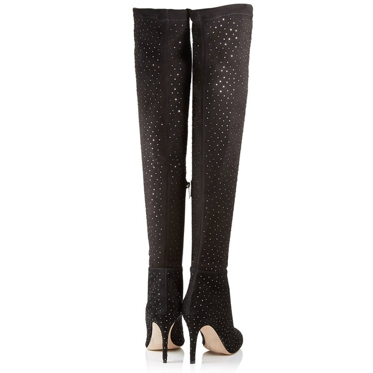 Custom Logo Fashion Hot Sale Leather Stiletto Heels Women Over Knee High heel Boots