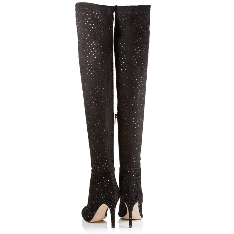 Custom Logo Fashion Hot Sale Leather Stiletto Heels Women Over Knee High heel Boots