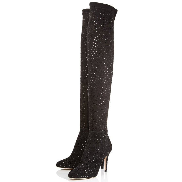 Custom Logo Fashion Hot Sale Leather Stiletto Heels Women Over Knee High heel Boots