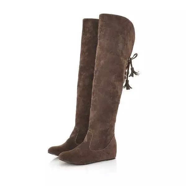 Women's Fashion Fleece Warm Snow Boots Over the Knee High Long Boots Wedges Boots Casual Leisure Winter Autumn Shoes for Ladies