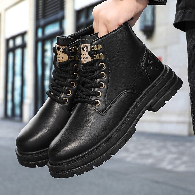M03 New Men's Boots Casual and Comfortable Trend British Style Leather Boots