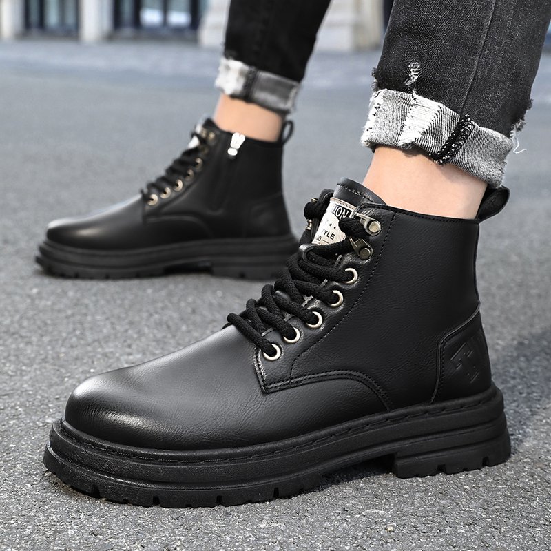 M03 New Men's Boots Casual and Comfortable Trend British Style Leather Boots