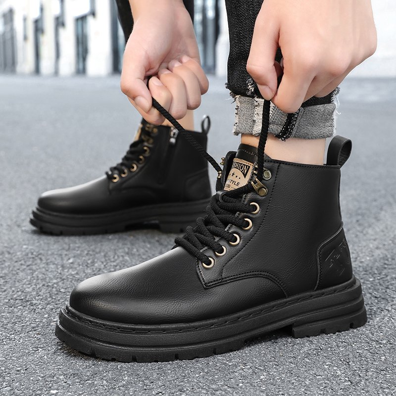 M03 New Men's Boots Casual and Comfortable Trend British Style Leather Boots