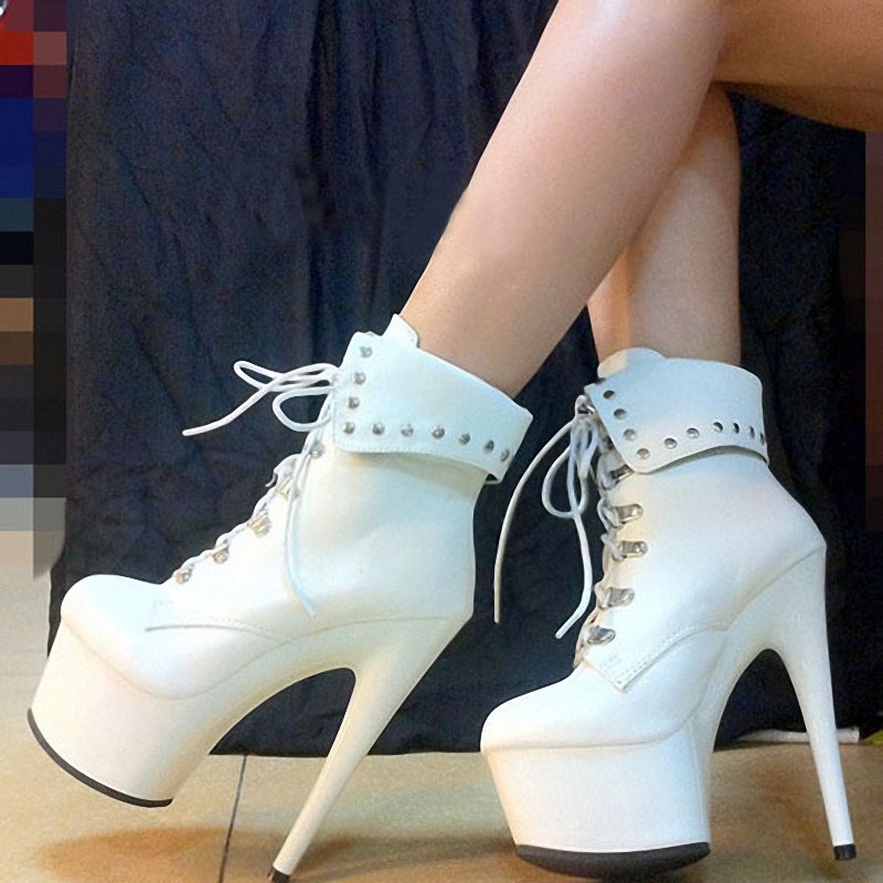Super Fashion Luxury Shoes Women Design 6 Inch 15CM Ankle Boots Stiletto Platform Heels Club Stage Fetish Gothic Pole Dance