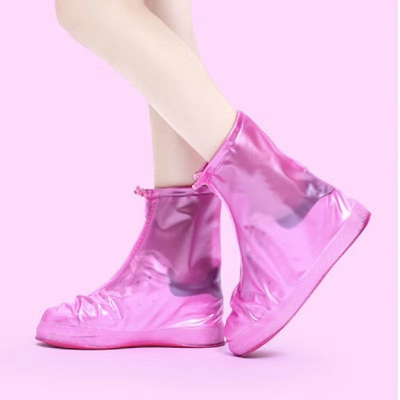 1 Pair Waterproof Shoe Covers Non-slip Reusable Rain Snow Boot Women Men PVC Outdoor Rainy Reusable Quality Non-slip Shoe Cover