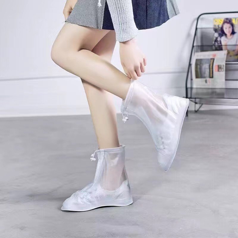 1 Pair Waterproof Shoe Covers Non-slip Reusable Rain Snow Boot Women Men PVC Outdoor Rainy Reusable Quality Non-slip Shoe Cover