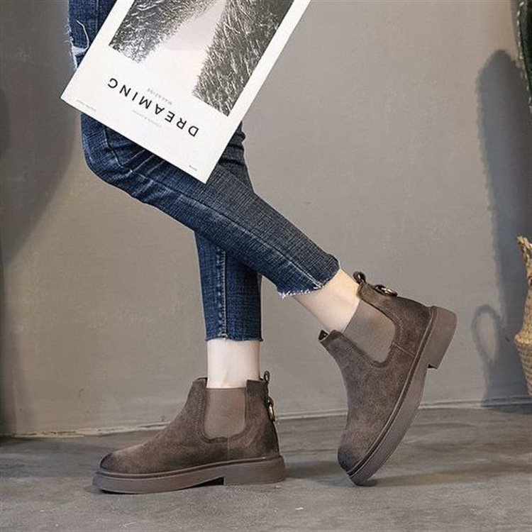 Autumn winter l soft bottom martin boots PU elastic b wear European American fashion boots Korean women's shoes trend middle