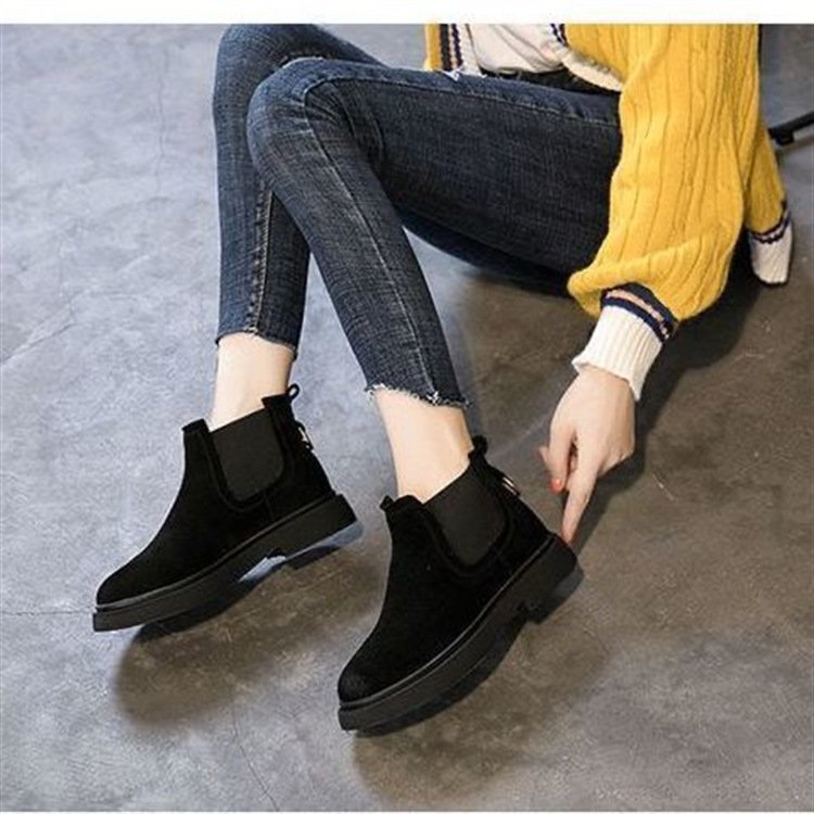Autumn winter l soft bottom martin boots PU elastic b wear European American fashion boots Korean women's shoes trend middle