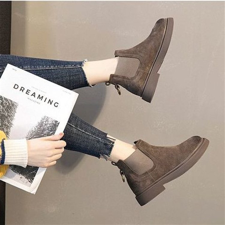 Autumn winter l soft bottom martin boots PU elastic b wear European American fashion boots Korean women's shoes trend middle