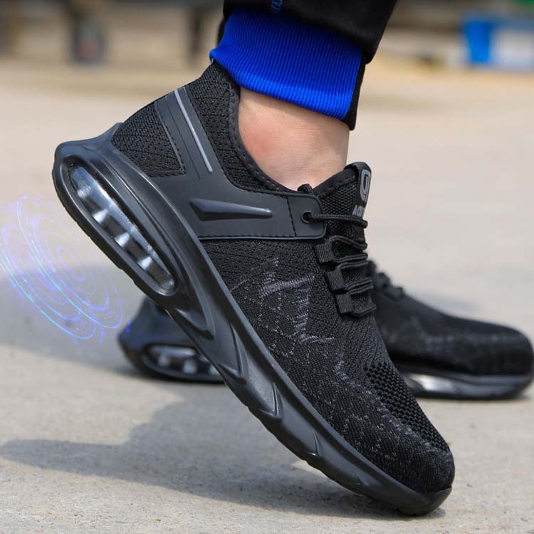 High Quality Lightweight Comfortable Steel Toe Work Boots Anti Static Injury from Chinese Factory Black Upper Safety Shoes