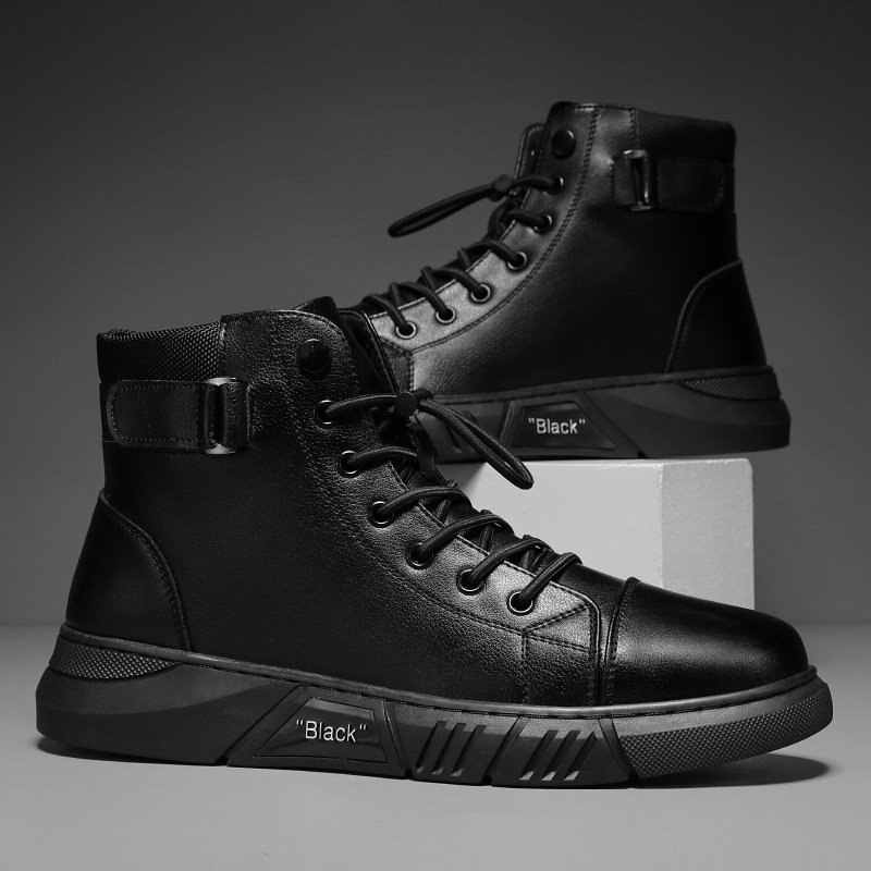 Wholesale Cheap High Top Sneakers Men Running Shoes Breathable Sport Shoes Men Casual Boots Cotton Fabric Black Shoes for Men