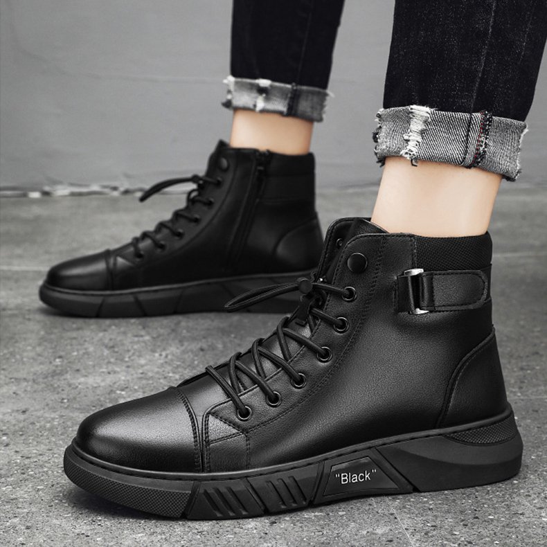 Wholesale Cheap High Top Sneakers Men Running Shoes Breathable Sport Shoes Men Casual Boots Cotton Fabric Black Shoes for Men