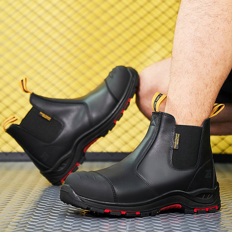 Composite Toe Mining Boots Leather Industrial Safety Boot Anti-Puncture Men Chelsea Labor Footwear Safety boot