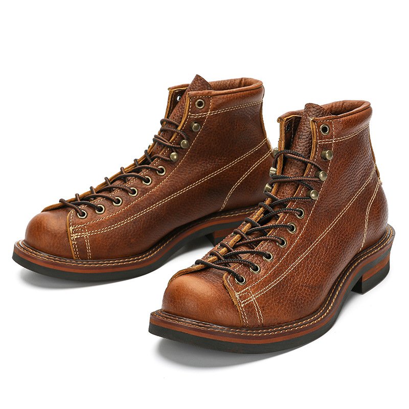 European and American short faced Martin boots with cowhide top layer for men and women hiking shoes men boots