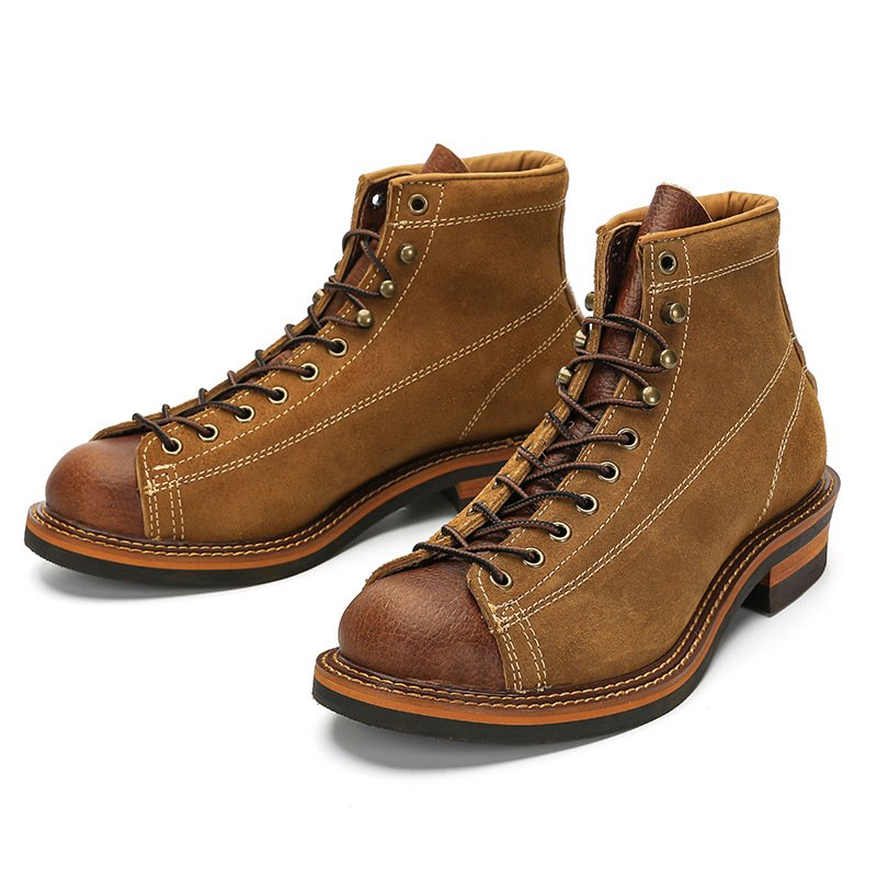 European and American short faced Martin boots with cowhide top layer for men and women hiking shoes men boots