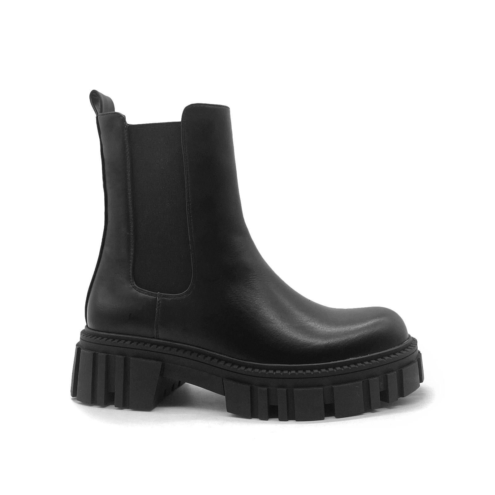 Fat Chelsea Ankle Boots Modern Woman Winter Shoes Women Shoe Box Fashion Cotton Fabric Solid TPR Leather PU Black Knee Plus Size