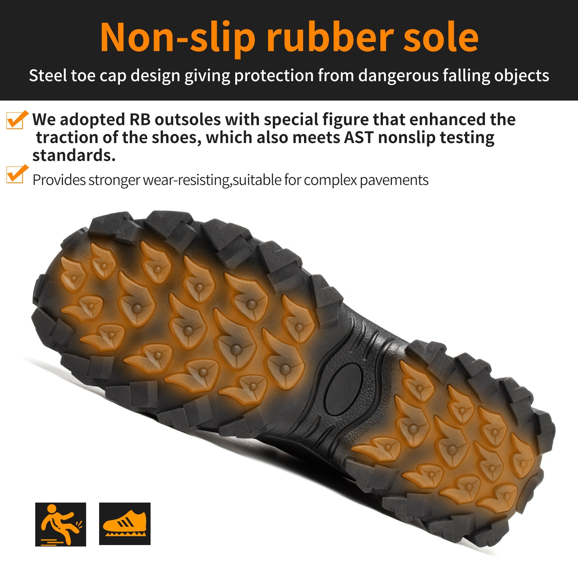 Steel Toe Shoes for Men Lightweight Breathable Wide Width Comfortable Safety Sneakers Anti-Puncture Indestructible Construction
