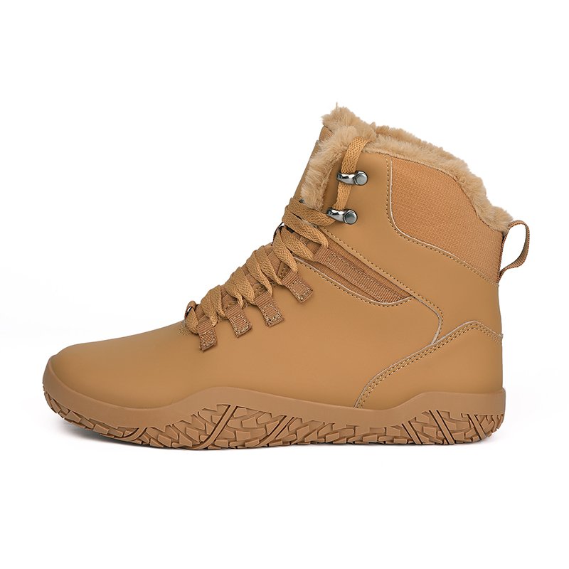 Men Women Winter Anti-Slip Ankle Booties Fur Lining Waterproof Hiking Barefoot Snow Boots
