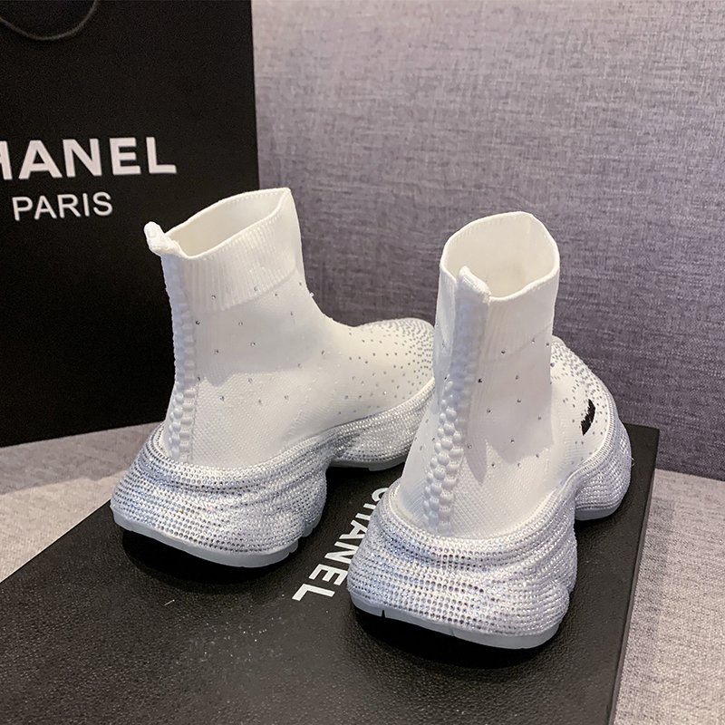 2024 Fashion Platform Women Boots Winter Chunky Heel women shoes Long Thigh High Botas Diamond High Boots for Girls Mujer