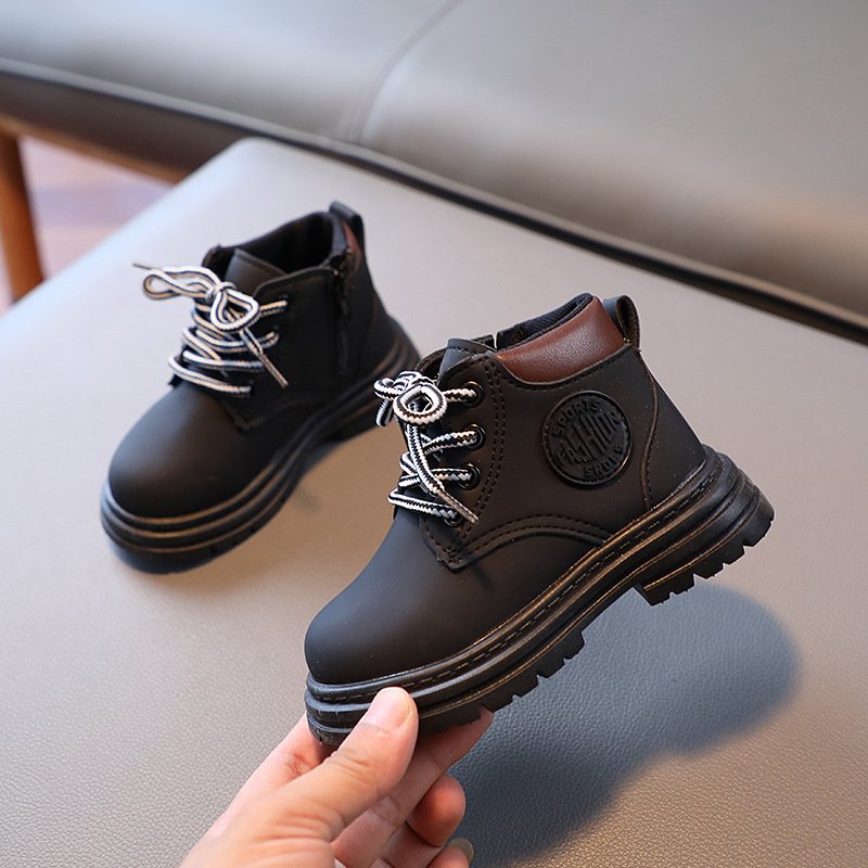 Children's boots new children's Martin boots girls boys sports shoes non-slip warm winter kids shoes leather shoes