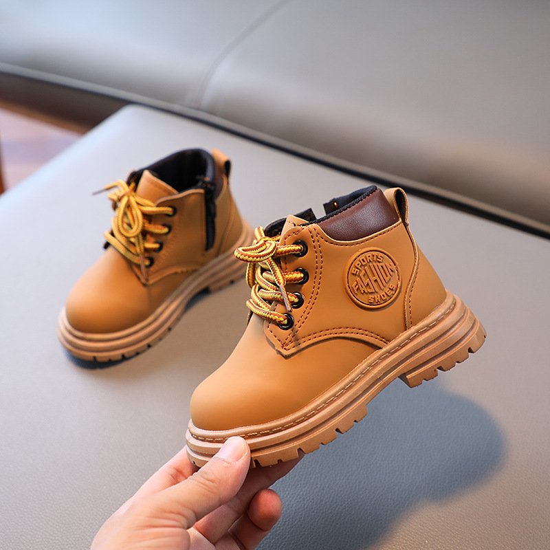 Children's boots new children's Martin boots girls boys sports shoes non-slip warm winter kids shoes leather shoes