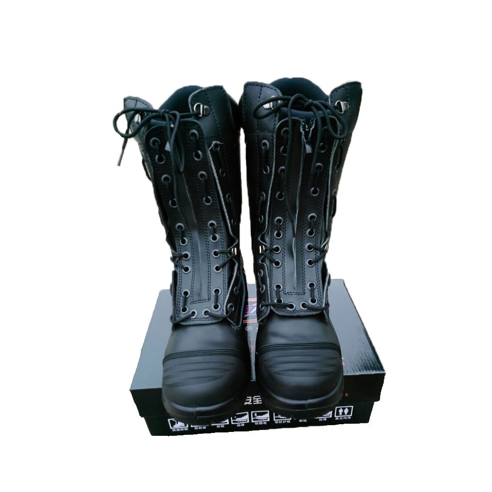 Genuine leather flame retardant firefighting rescue boots