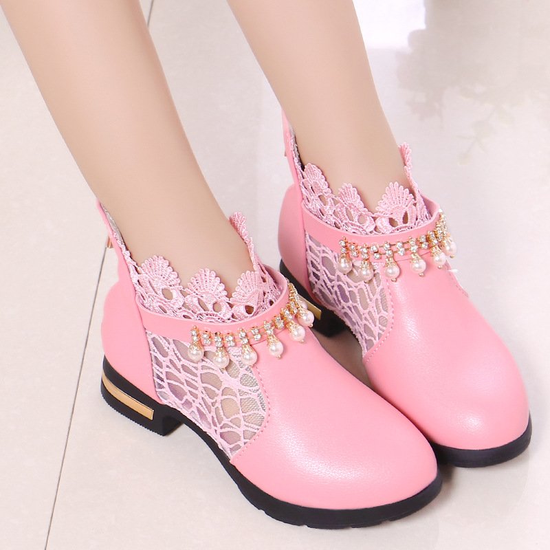 Newest Wholesale Autumn Spring Pu Leather Flat Lace Soft Sole Fashion Kids Shoes Princess Baby Girl Boots
