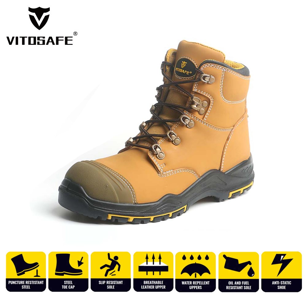 anti shock mens special forces side zipper industreial needles cold resistant work tactical safety shoes / boots