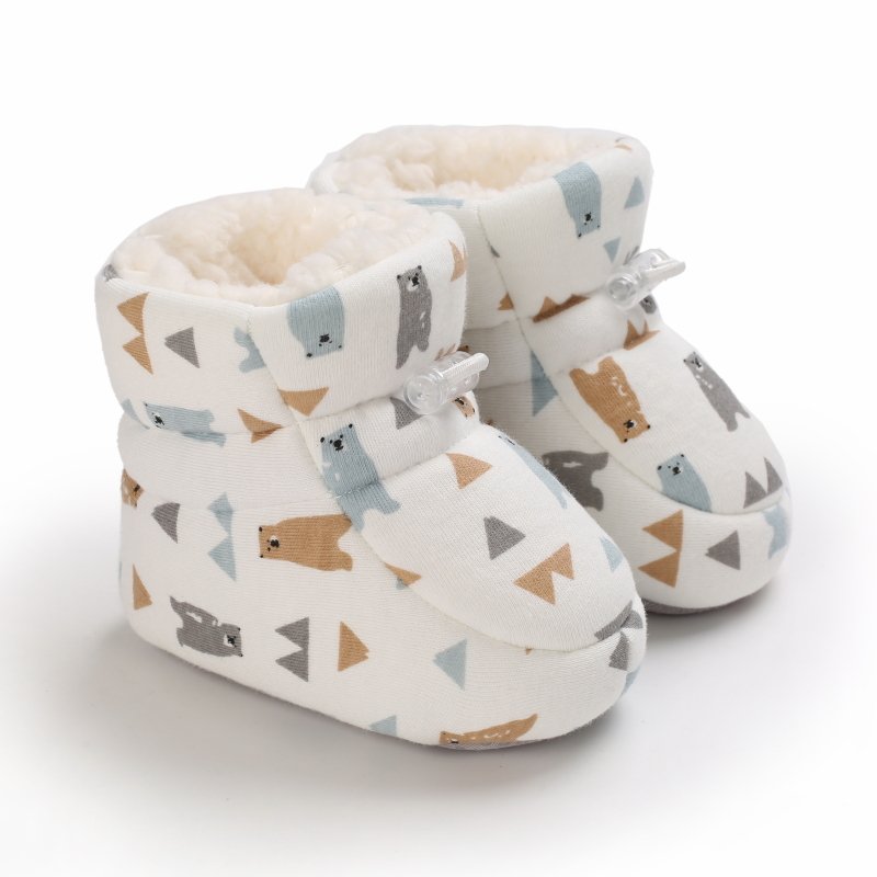Shopify Winning Products 2024 Winter Newborn Soft Thermal Cartoon Printed Baby Snow Boots for Toddlers