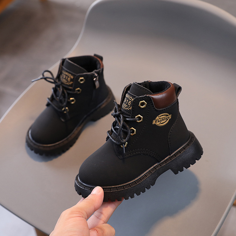 Wholesale Little Boots for Kids Girl Ankle Rubber Sole Fashion Baby Boy Winter Shoes School Casual Style Children Cowboy Boots