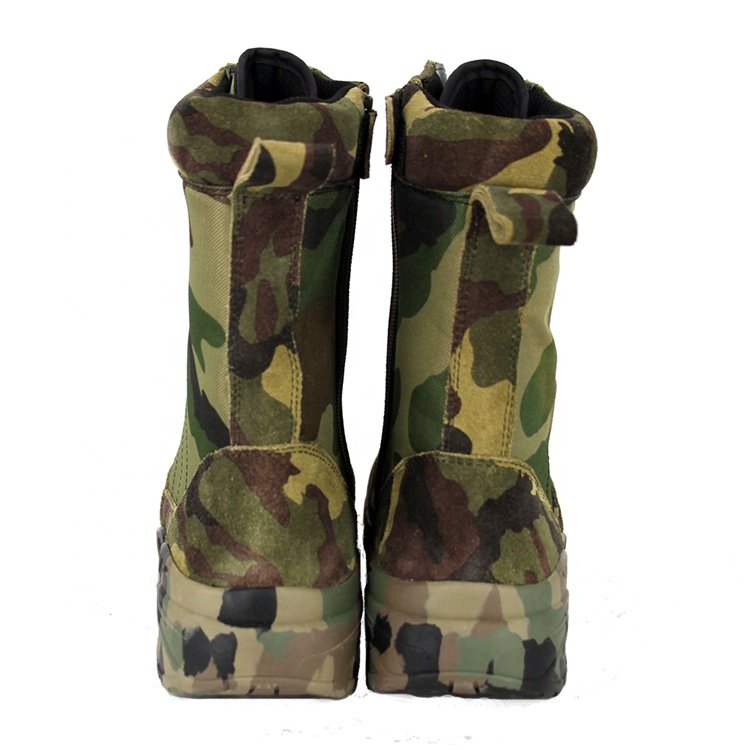 Factory direct sale mid leather boots assault forest camouflage outdoor training hiking men's boots high quality