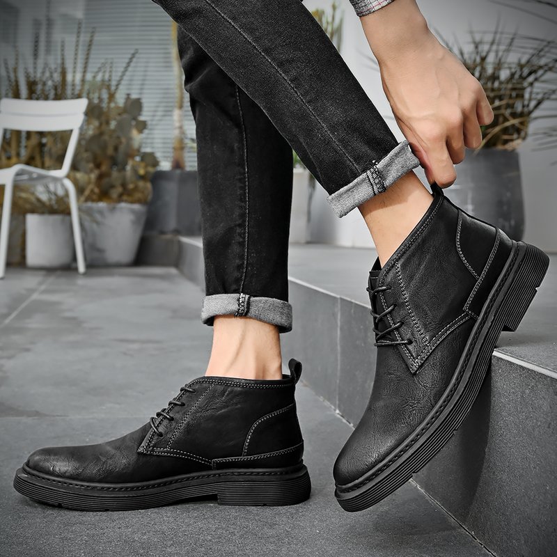 men boots genuine cow leather men martin boots winter boots for men