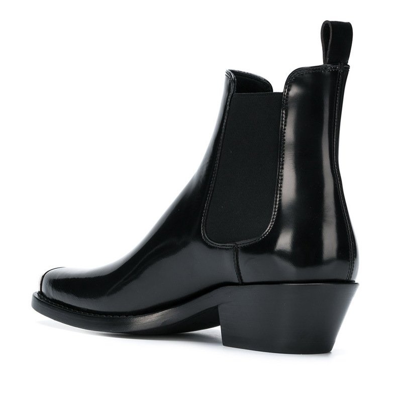 Fashionable new style Chelsea Boots Men's Square Head Iron Head boots man boots for men shoes leather