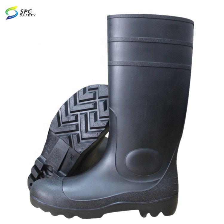 Professional mens Black winter chemical acid alkali oil Cold resistant industrial steel toe safety protective gum rain boots