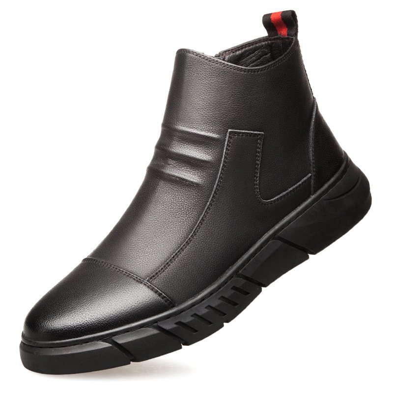 2024 Men's Martin Boots with Microfiber Leather Upper Plus Cotton Warm Snowshoes Trendy Loafers Companion