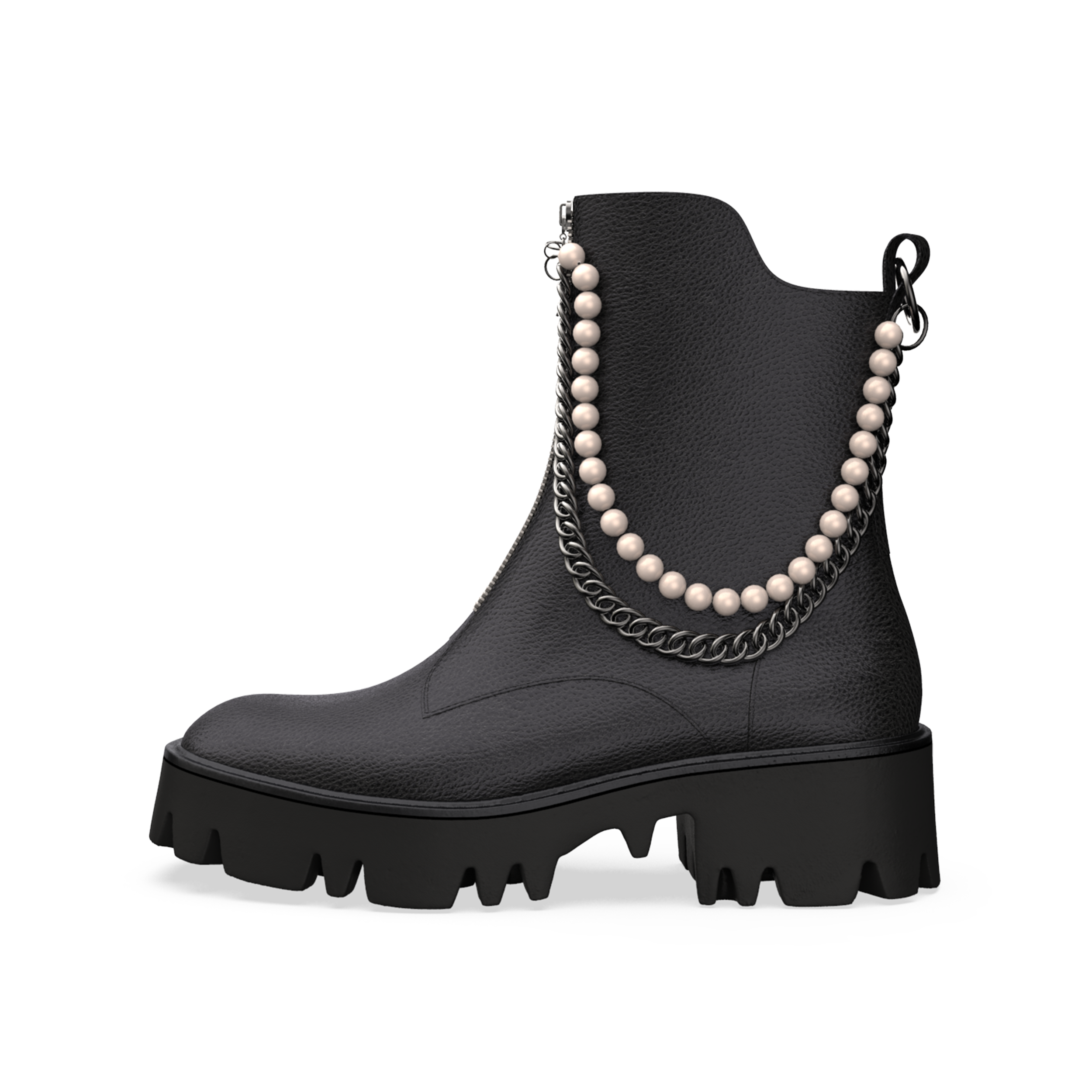 High Quality Animal Print Flat Winter Boots Fashionable Women's Shoes With Pearl Chain Designer Crocodile Platform Boots