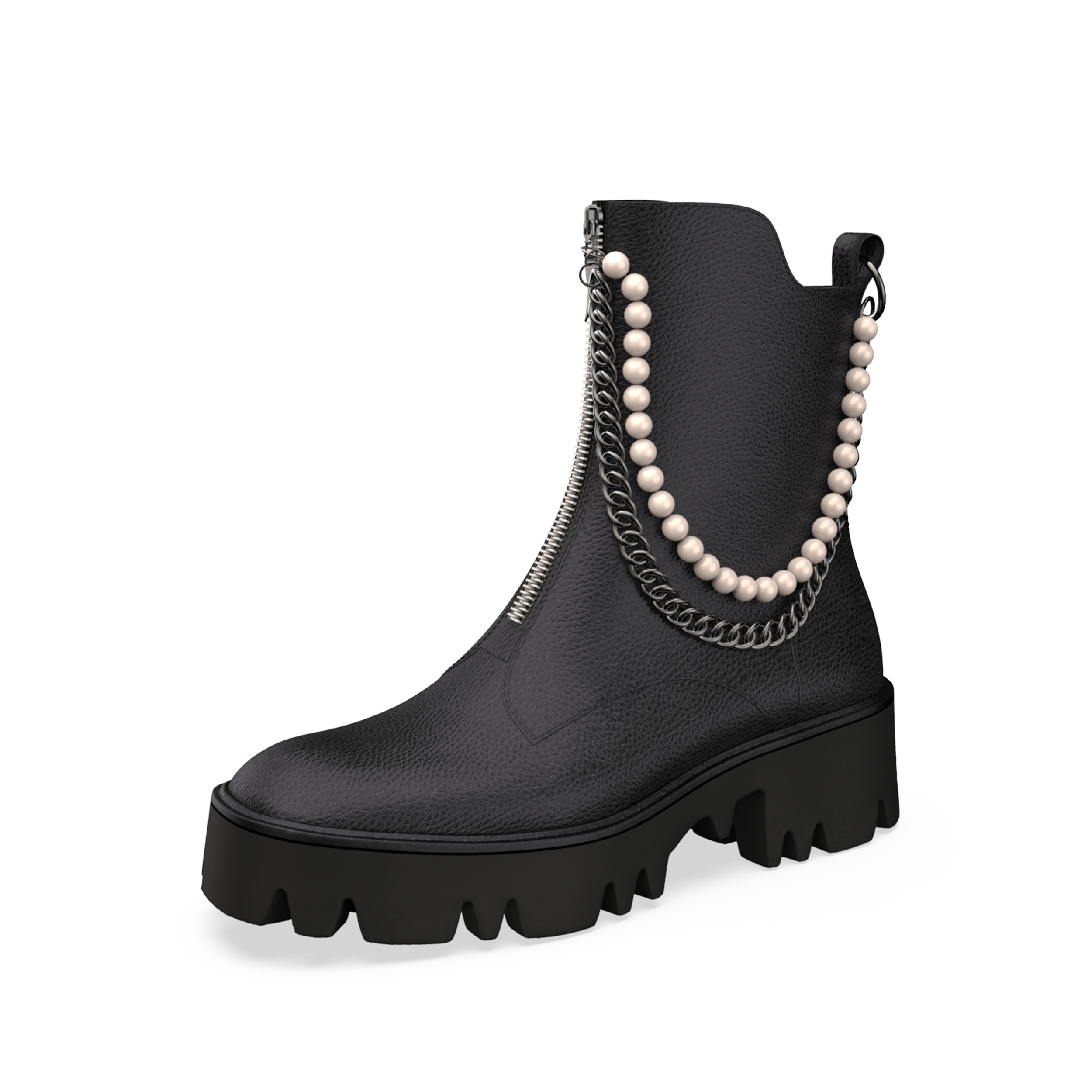 High Quality Animal Print Flat Winter Boots Fashionable Women's Shoes With Pearl Chain Designer Crocodile Platform Boots