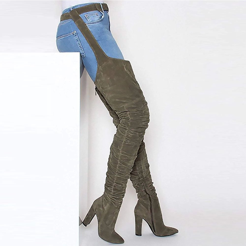 BUSY GIRL YB3010 Dropshopping New Products 2023 Women Boots Plus Size High Heel Women Boots Thigh High Boots