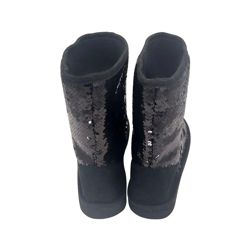 Winter Home Boots with EVA Non-Slip Sole Customization Samples Fashion Sequin Fabric Indoor Sequin Ankle Booties
