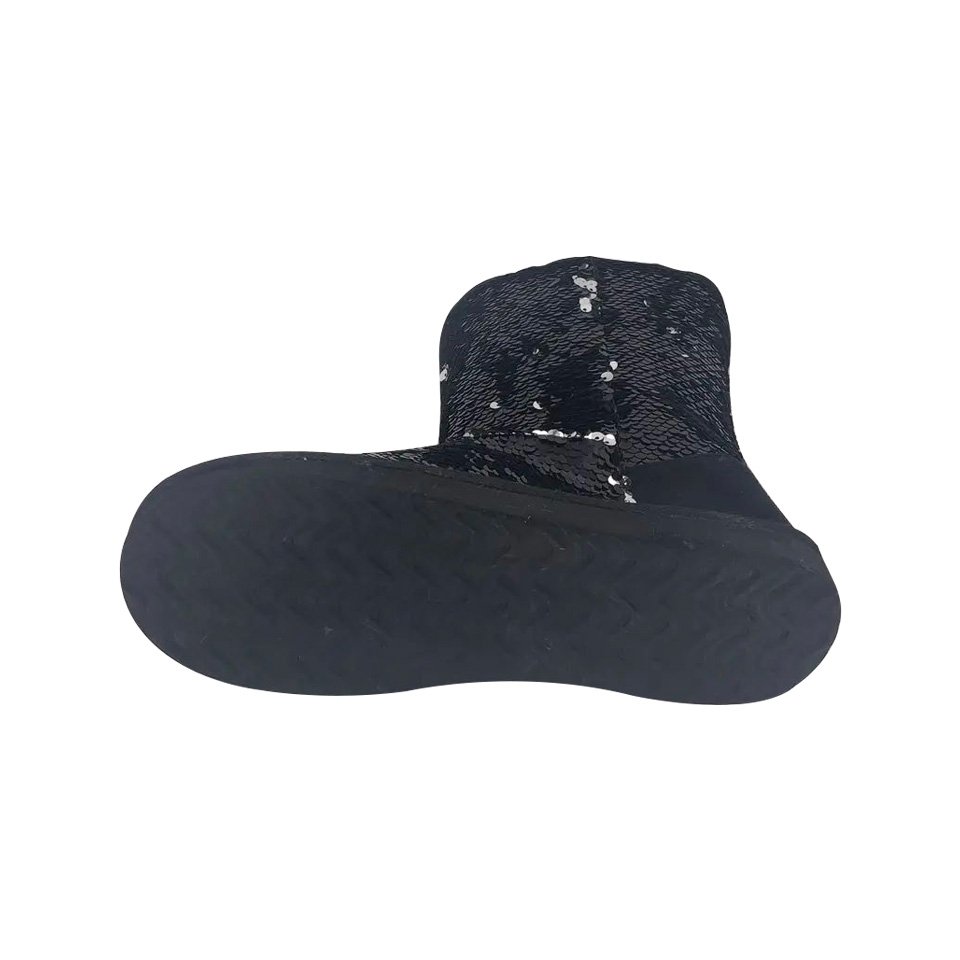 Winter Home Boots with EVA Non-Slip Sole Customization Samples Fashion Sequin Fabric Indoor Sequin Ankle Booties