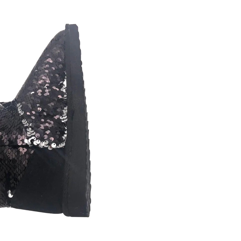 Winter Home Boots with EVA Non-Slip Sole Customization Samples Fashion Sequin Fabric Indoor Sequin Ankle Booties