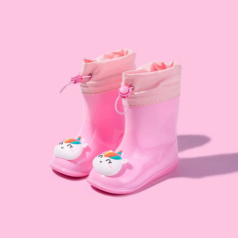 Cute Cartoon Mid-Calf Height Rubber Boots for Women and Children Waterproof Luxury Casual Style Water Shoes For Winter