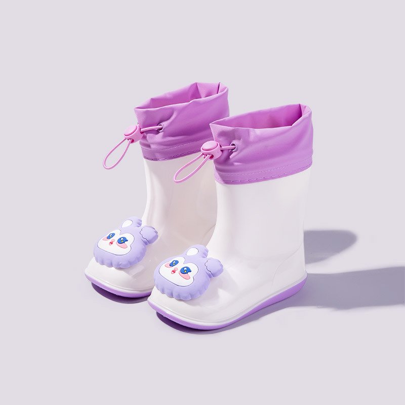 Cute Cartoon Mid-Calf Height Rubber Boots for Women and Children Waterproof Luxury Casual Style Water Shoes For Winter