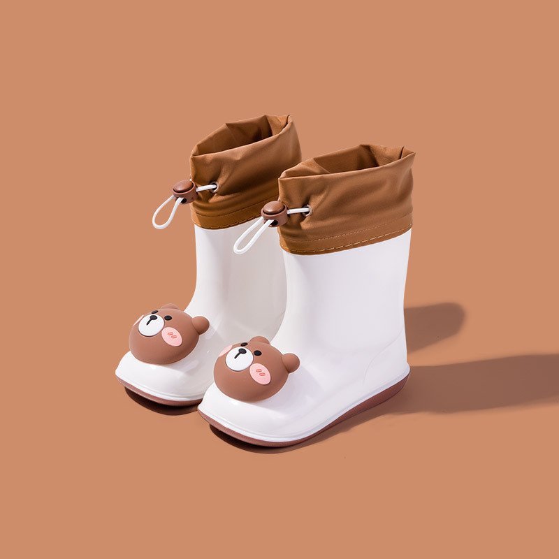 Cute Cartoon Mid-Calf Height Rubber Boots for Women and Children Waterproof Luxury Casual Style Water Shoes For Winter