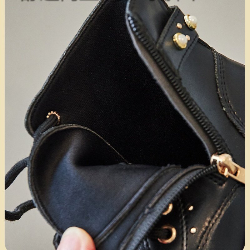 British Style Children Ankle Boots Fashion Baby Girl Zipper Girl Boots Soft Soled Leather Shoes Hot Sale