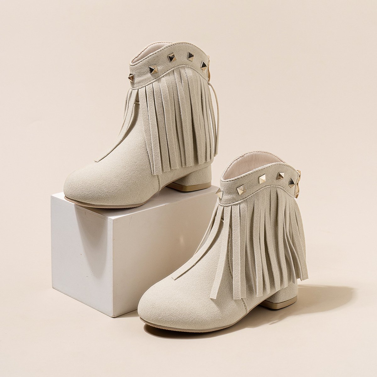2024 Latest Design Autumn Winter Kids Leather Shoes Tassels Princess Baby Girl Boots