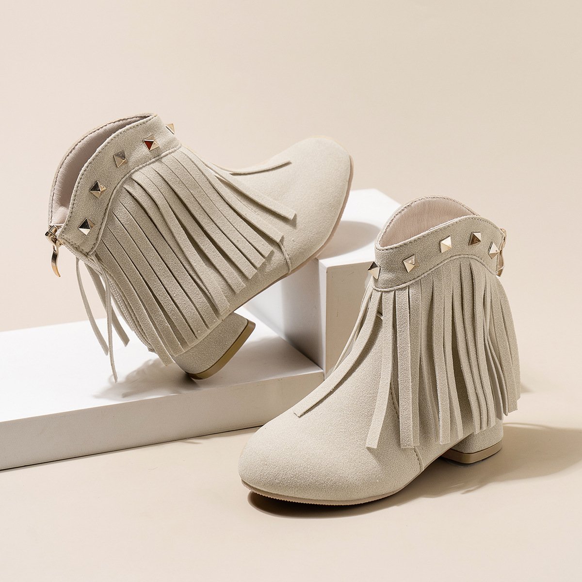 2024 Latest Design Autumn Winter Kids Leather Shoes Tassels Princess Baby Girl Boots