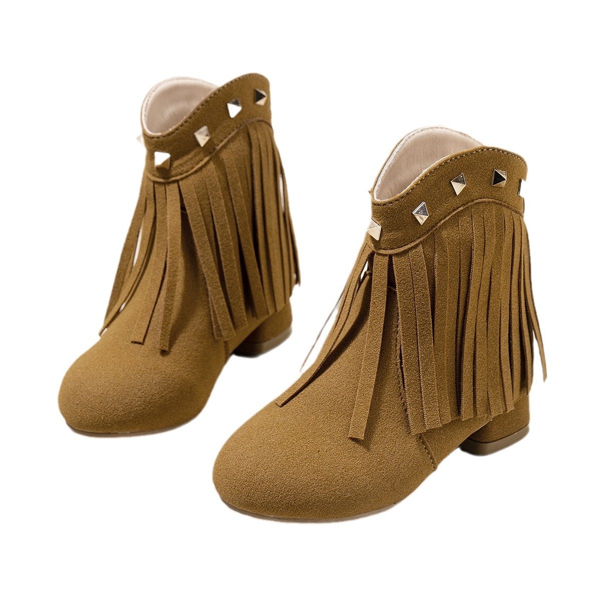 2024 Latest Design Autumn Winter Kids Leather Shoes Tassels Princess Baby Girl Boots